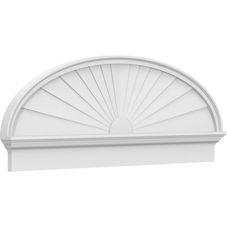 Ekena Millwork Elliptical Sunburst Architectural Grade PVC Combination Pediment, 54"W x 20-3/8"H x 2-3/4"P PEDPC054X205ELL01